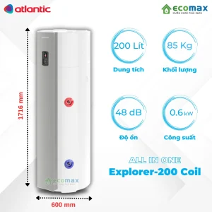 Thông số cơ bản Máy nước nóng trung tâm Heat Pump Atlantic Explorer 200 Lít