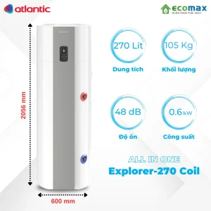 Thông số cơ bản Máy nước nóng trung tâm Heat Pump Atlantic Explorer 270 Lít