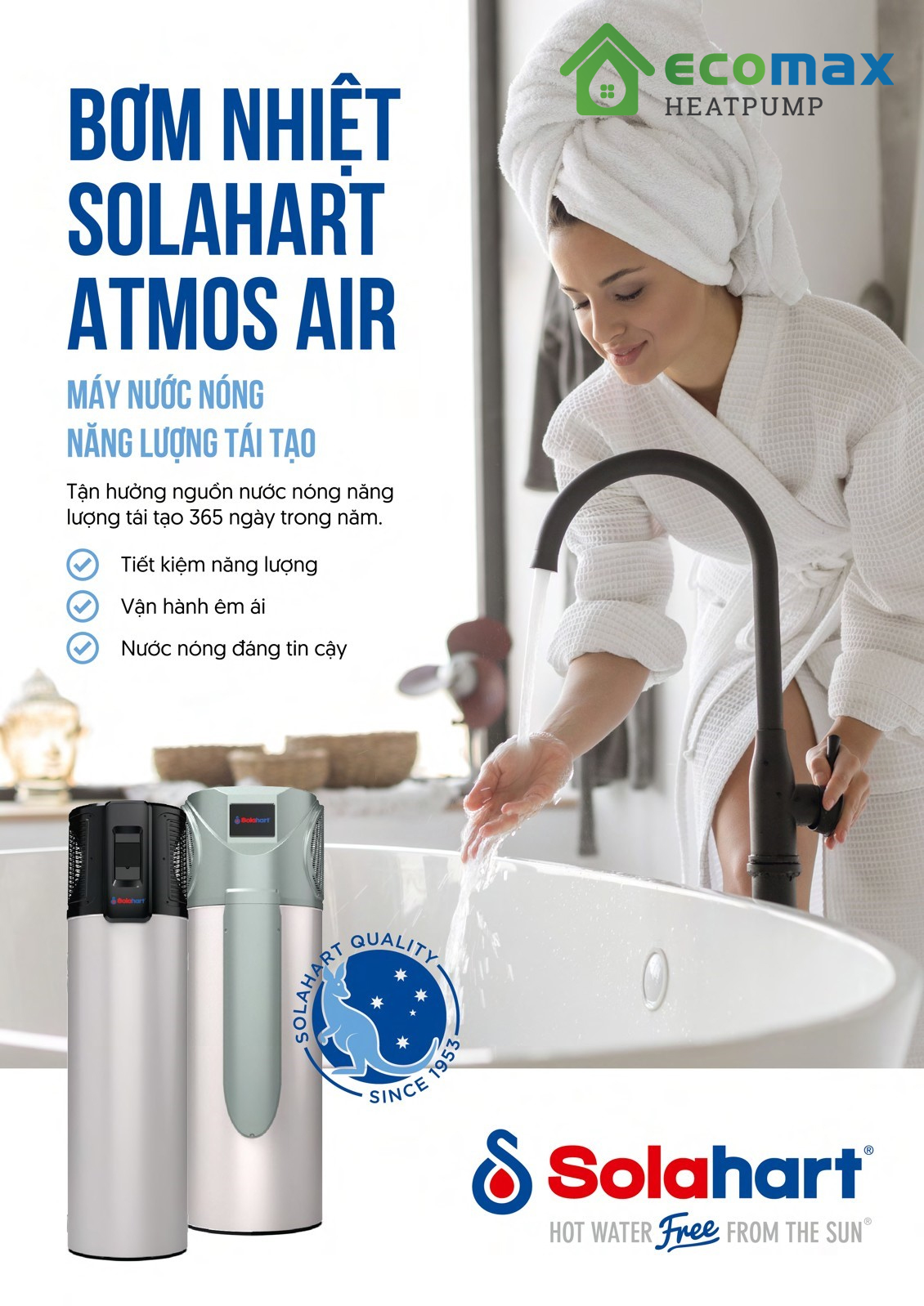 brochure may nuoc nong bom nhiet heat pump solahart atmos air 270lit