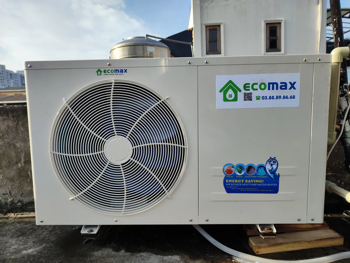 Máy nước nóng dân dụng Ecomax 200 lít 1.5HP 9 lap dat may nuoc nong 200 lit dan dung tai my dinh