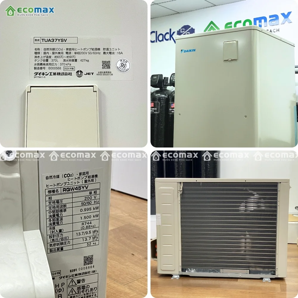 Máy nước nóng trung tâm Daikin EQA37YSV 370 Lít Nhật Bản 8 Chi tiết Máy nước nóng trung tâm Daikin EQA37YSV 370 Lít