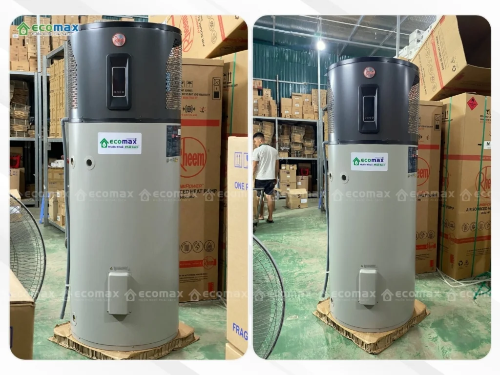Máy nước nóng trung tâm Rheem AmbiPower 280e 10 Máy nước nóng trung tâm Heat Pump Rheem AmbiPower 280e tại kho Ecomax, sẵn sàng thi công lắp đặt