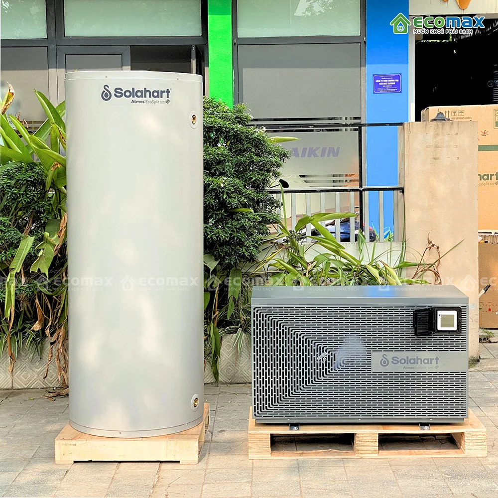 Máy bơm nhiệt Heat Pump Solahart 325 Lít Atmos Eco Split 5kW 13 Heat pump Solahart Atmos Eco Split 320 dạng tách rời gồm bình men và cục bơm nhiệt R290